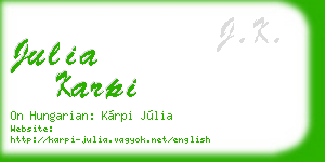 julia karpi business card